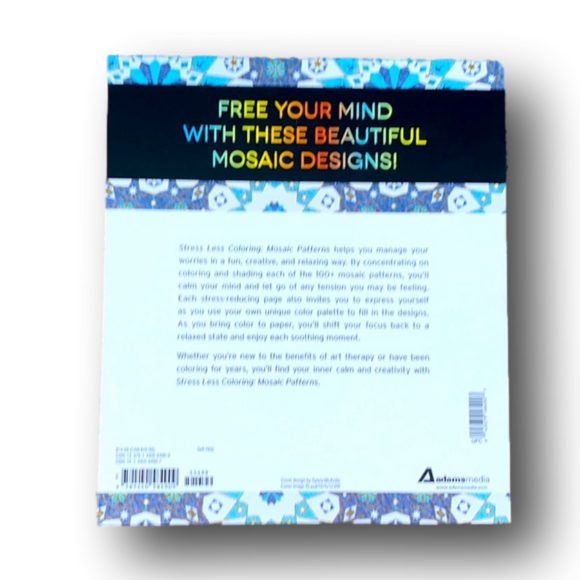 Stress Less Adult Coloring Book - Mosaic Patterns - Brand New - Picture 2 of 14